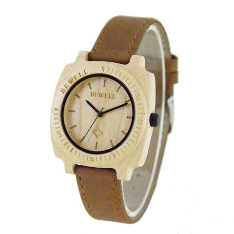 Men's Natural Wooden Quartz Watch  + Box