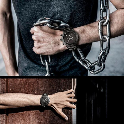 luxury chronograph sports men's steel watch